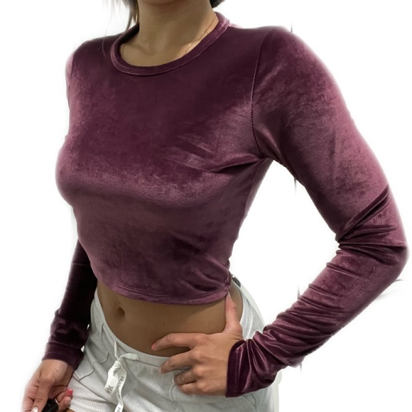 WILFRED FREE velvet long sleeve crop - Picture 3 of 3
